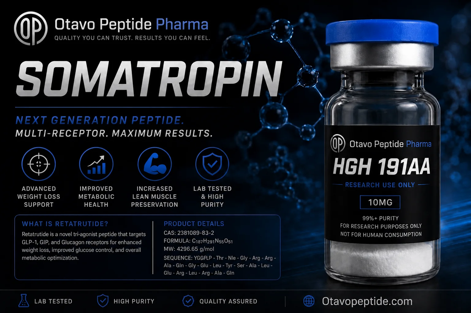 HGH 191AA (Somatropin) research peptide