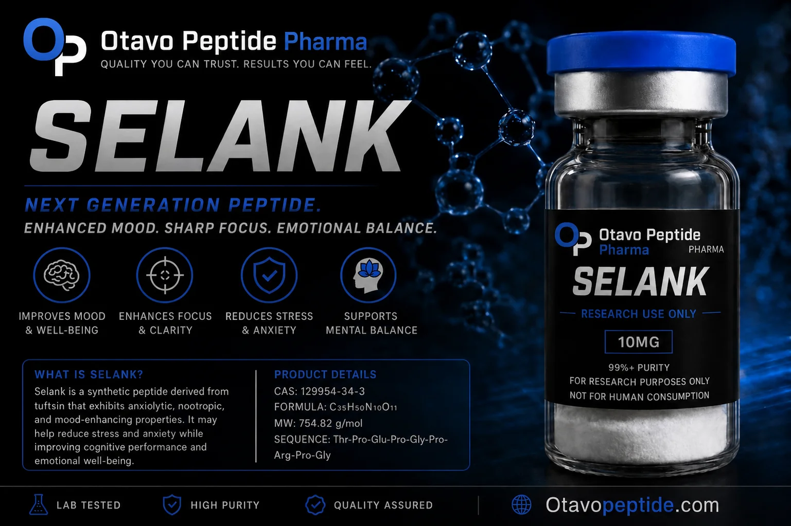 Selank research peptide